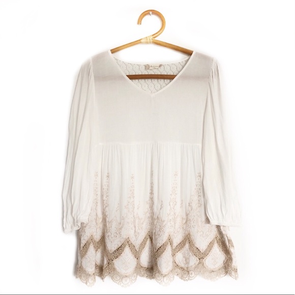 Altar'd State Tops - Altar'd State Boho Crochet Lace Gauzy Tunic Top M